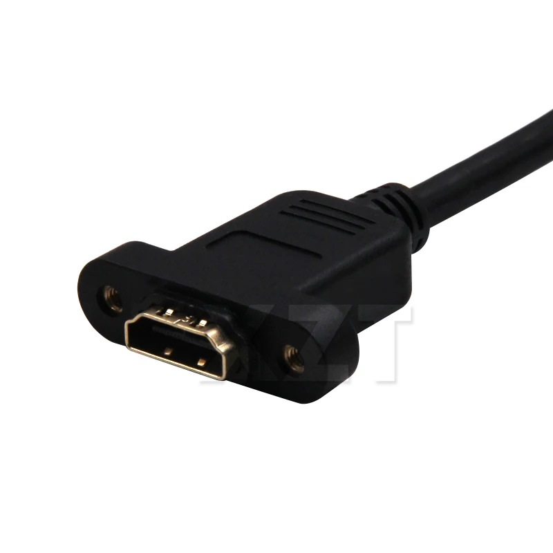 PZ 1 шт. Высокоскоростной HDMI мужчин и женщин Ethernet удлинитель Золотой HDMI свинцовый Удлинительный кабель жила с винтовым отверстием заблокированный панельный монтажный кабель