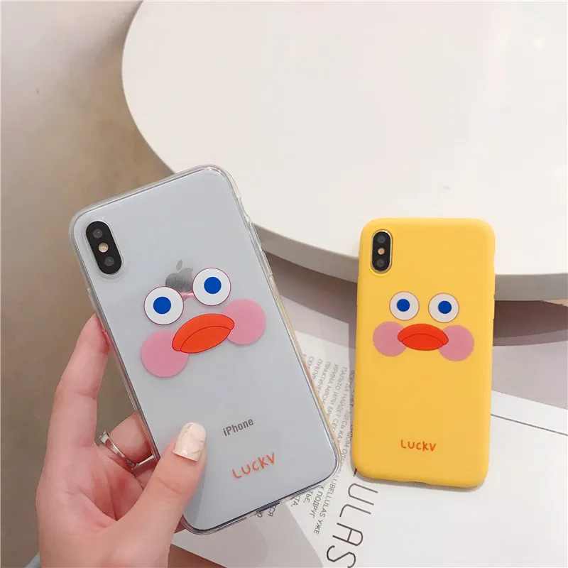 

Funny duck mouth ultrathin Transparent Silicone Phone Case For iPhone XR XS Max 8 7 6 6s Plus Clear protection Back Cover