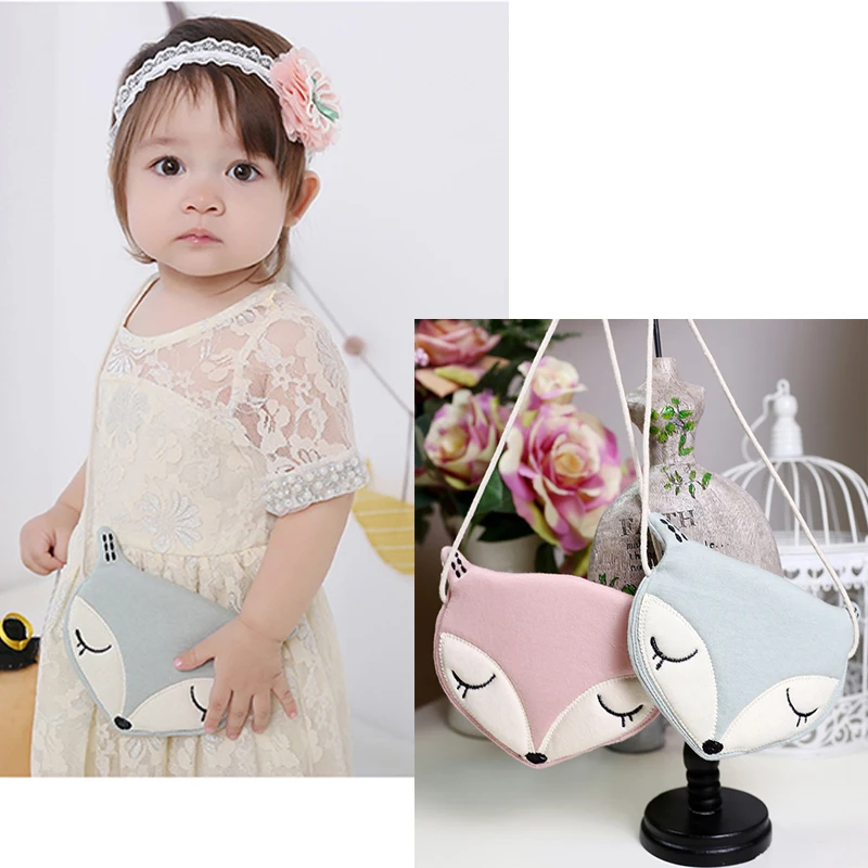 

Children One shoulder Bag Coin Purse Fox girls Messenger Portable Toy Bag Baby Kid Children Bag accessories Birthday Gift