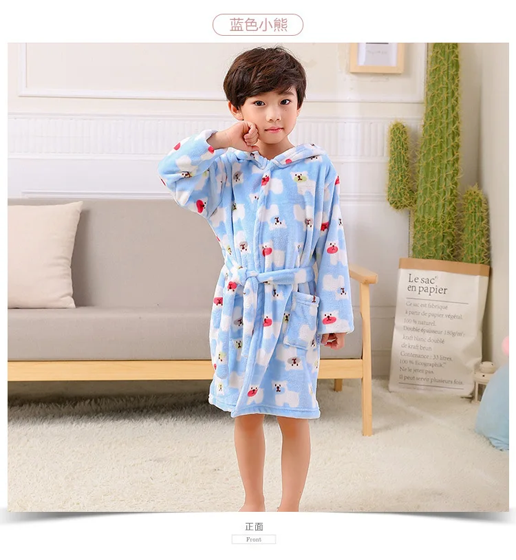 best Sleepwear & Robes Children Flannel Bathrobes Nightwear 2022 Fashion Children Pajamas Hooded Bathrobe Soft Bath Robe Cute Girls Robe Cartoon Gown designer nightgowns