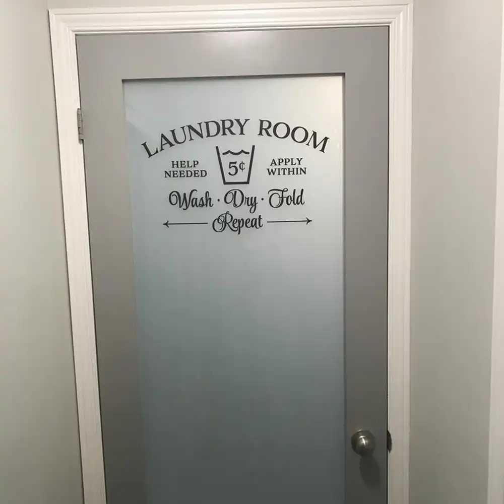 Cartel Pegatina Pared Lavanderia Habitacion Puerta Vinilo