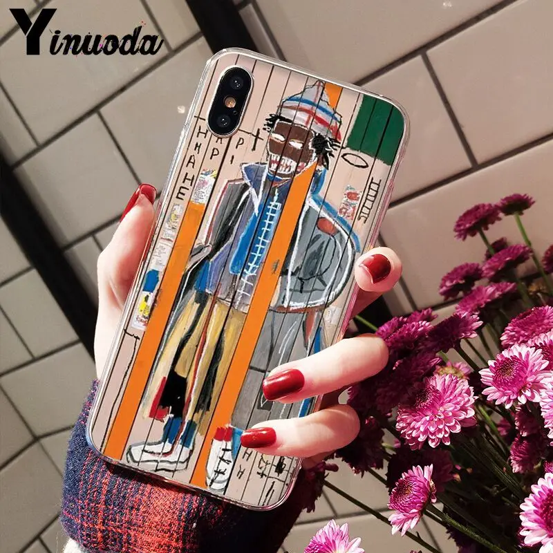 Yinuoda Jean Michel Basquiat Art Graffiti Smart Cover прозрачный мягкий чехол для телефона для iPhone 8 7 6 6S Plus X XS MAX 5 5S SE XR