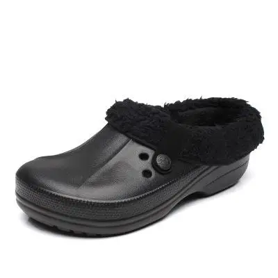 fur lined crocs white