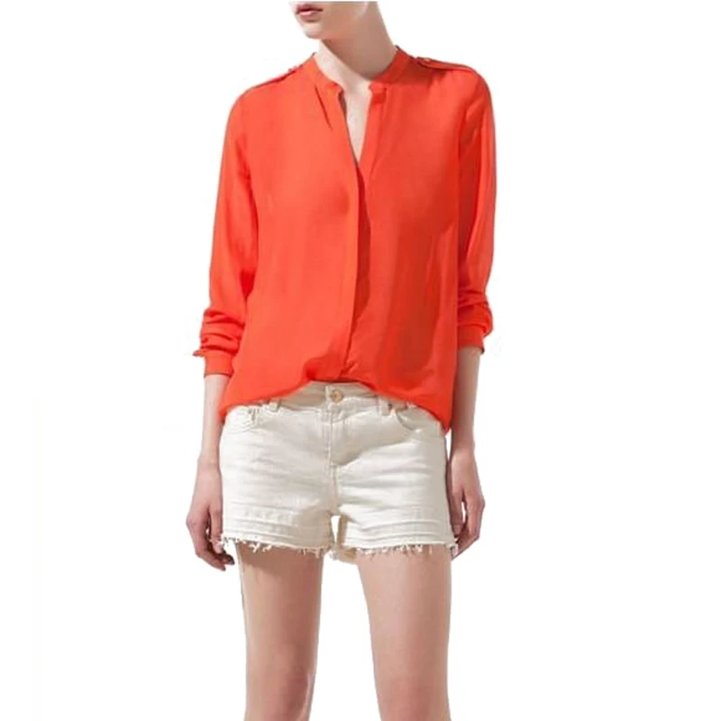 

WOMENS LONG SLEEVE V-NECK STUDS CHIFFON SHIRT BLOUSE NEW HOT! Freeshipping 3146