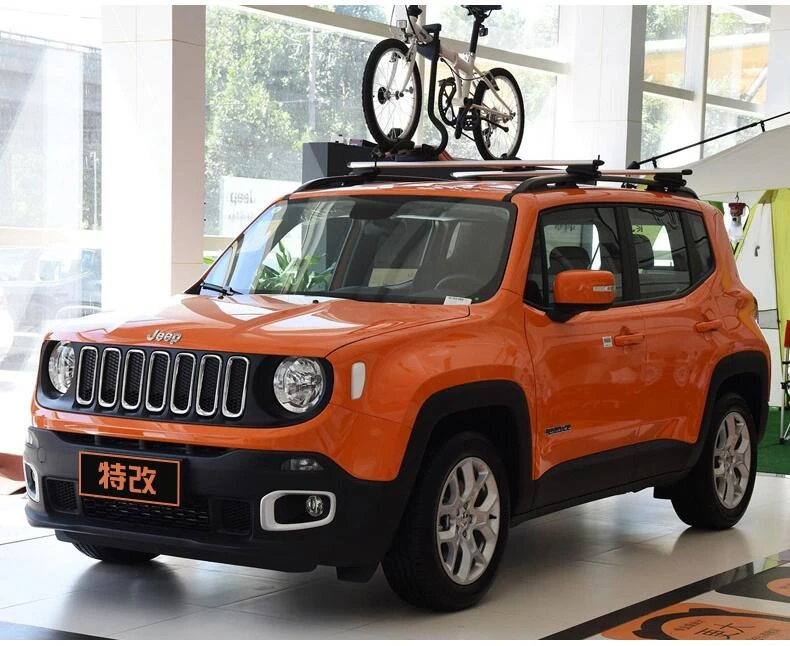 Алюминиевый сплав Багажник На Крышу для JEEP Renegade- балка рельсов поддержки для багажа Топ поперечный бар рейку коробки