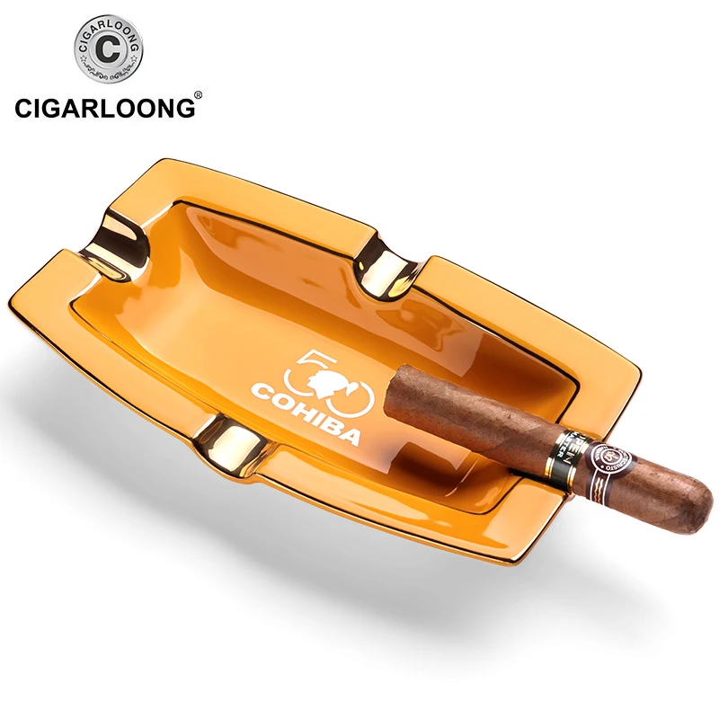 COHIBA гаджеты для сигар керамическая пепельница 4 держателя квадратная ясень