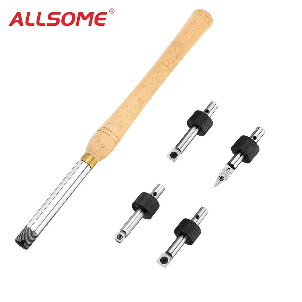 

ALLSOME Removable Wood Turning Tool with Wood Carbide Insert Cutter Woodworking Tool HT2343-2348