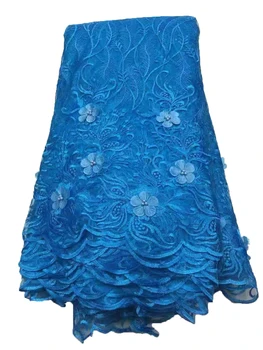 

African Laces Fabric With Beads 3d Lace Fabric 2019 High Quality Lace Nigerian French Lace Fabric For Wedding Dress Z121