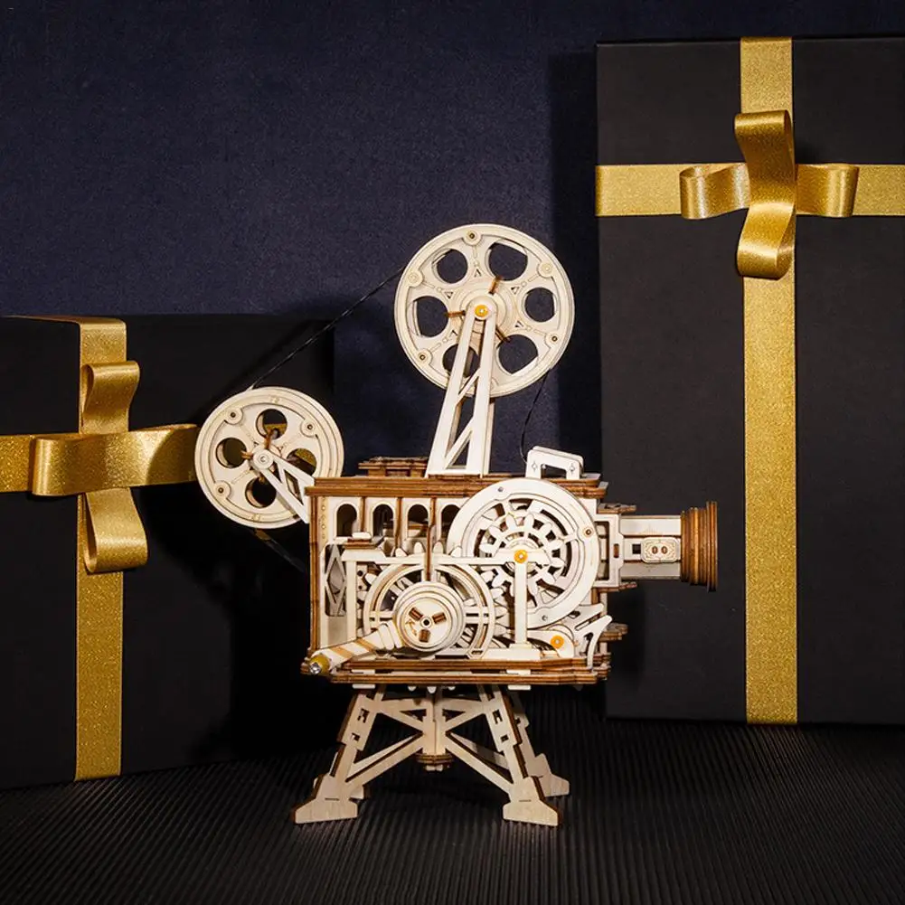 

3D Wooden Puzzle Mechanical Model Kit Adult DIY Construction Kit Wooden Projector Assembled Building Blocks Toys Vitascope