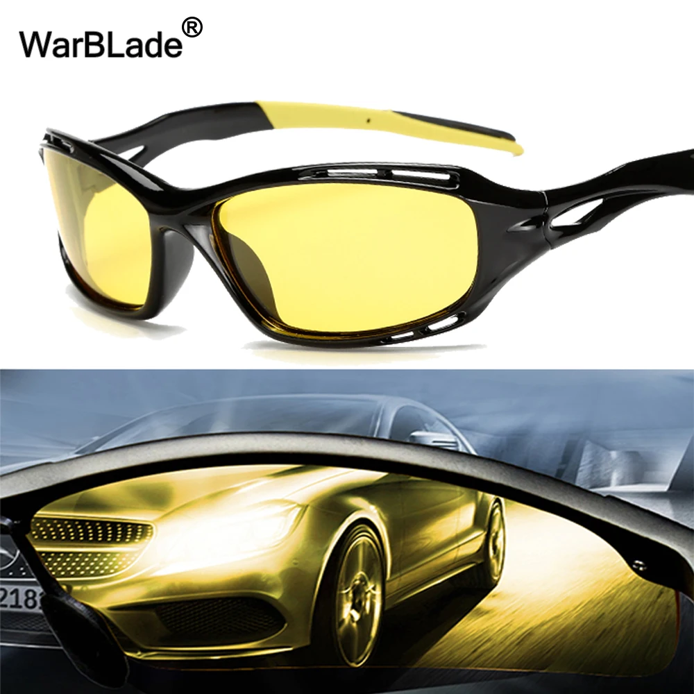  - 2018 New Yellow Lense Night Vision Driving Glasses Men Polarized Driving Sunglasses Polaroid Goggles Reduce Glare WarBLade