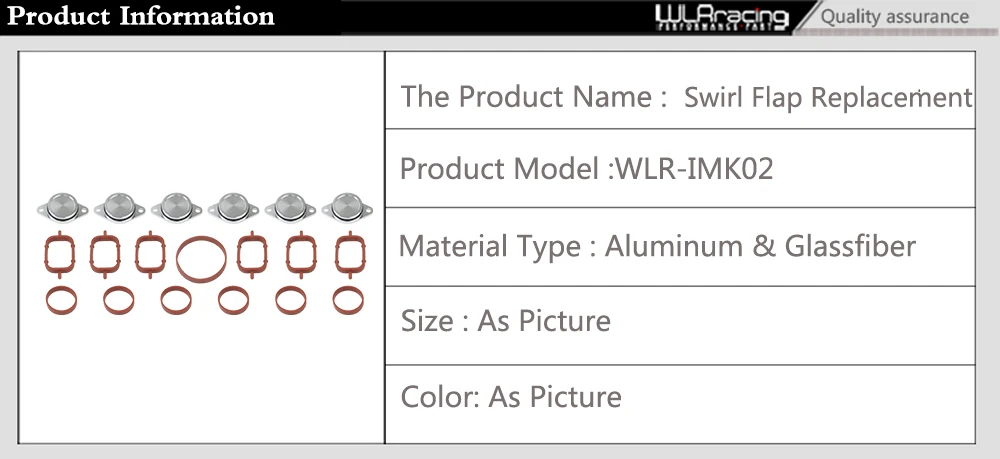 WLR-6x33 мм дизельные закручивающиеся заслонки, заготовки для замены с прокладкой впускного коллектора для BMW 320d 330d 520d 525d 530d 730d
