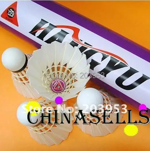Alta calidad hangyu genuino no. 3 durable pluma de pato bádminton shuttlecock