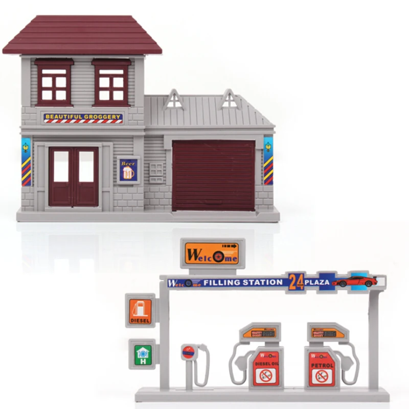 

HO Scale Building 1:87 Gauge House Gas Station Model Accessories High Grade New