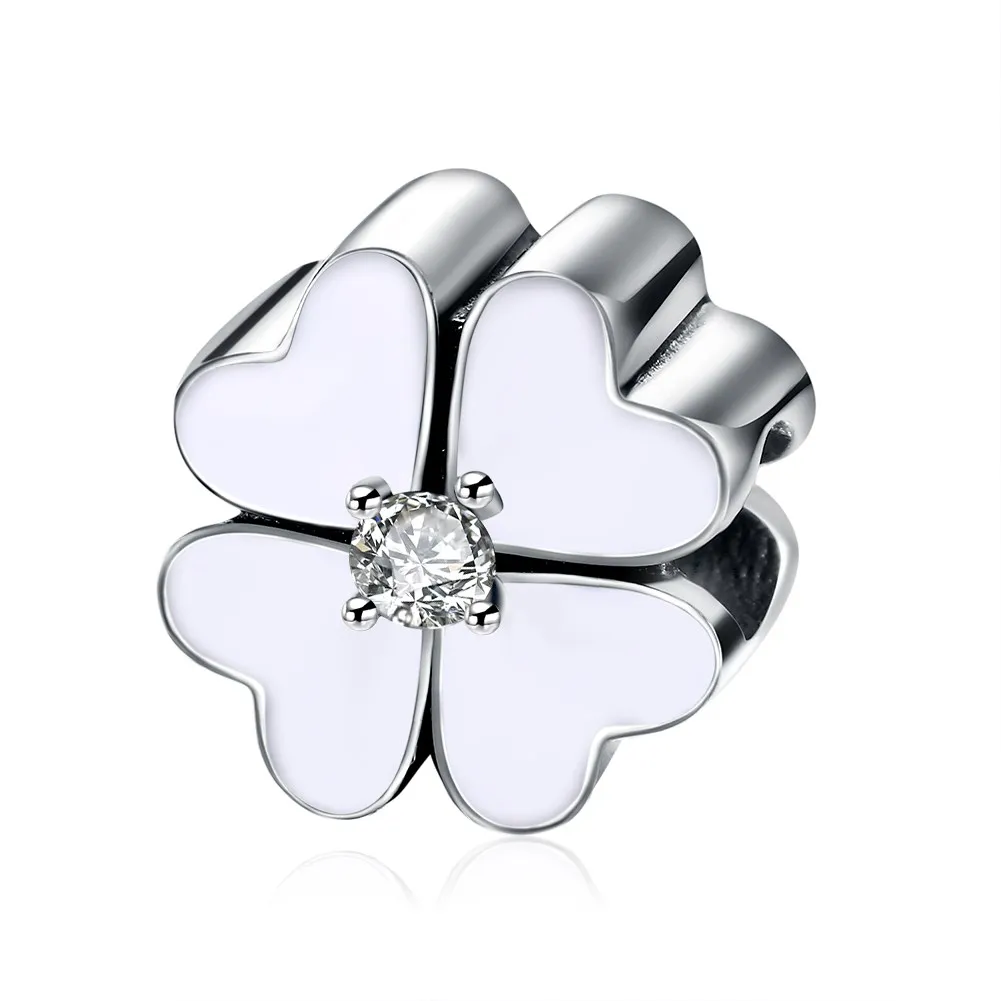 

GOMAYA S925 Sterling Silver Four-leaf Clover Ring Bead Bracelets For Femme Ladies Fashion Chain Link Accessories