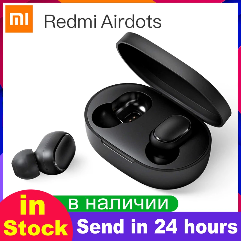 

Original Xiaomi Redmi AirDots True Wireless Bluetooth 5.0 Headset Mini Earphones Auto Charging Box Earbuds DSP Noise Reduction