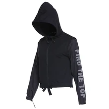 Vansydical женская спортивная куртка с капюшоном, осеннее пальто для бега, верхняя одежда, спортивная одежда для фитнеса, Женская куртка с длинными рукавами