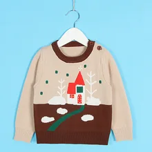Новорожденных Одежда для девочек зима ретро детский Рождественский свитер для милых детей цвета хаки для мальчиков пуловер свитер модная одежда