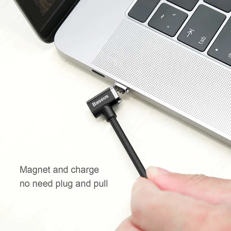 Baseus 86 Вт Магнитная Тип usb C кабель для Macbook локоть зарядный кабель для Samsung Galaxy S8 S9 PD 3,0 Быстрая зарядка USB C