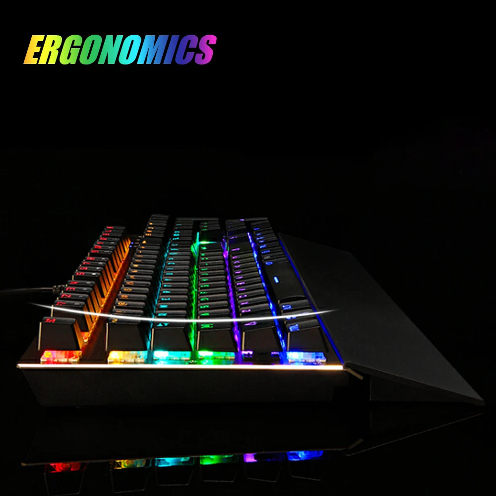  Motospeed CK108 104 Keys black/Blue Switch RGB Backlight Ergonomics Design Mechanical Gaming Keyboa