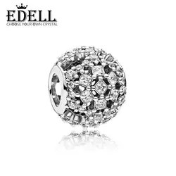 EDELL 100% стерлингового серебра 925 1:1 Аутентичные 796378CZ снег шквал браслет оригинальный Для женщин ювелирные изделия