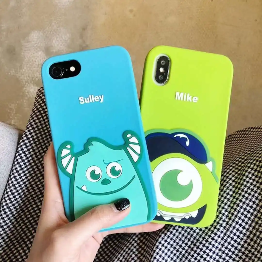 SAM S10 plus Cartoon Silicone Case 3D Cute Sullivan phone cover For Samsung S9 S8 / Note 8 /9 Mike Wazowski Soft case |