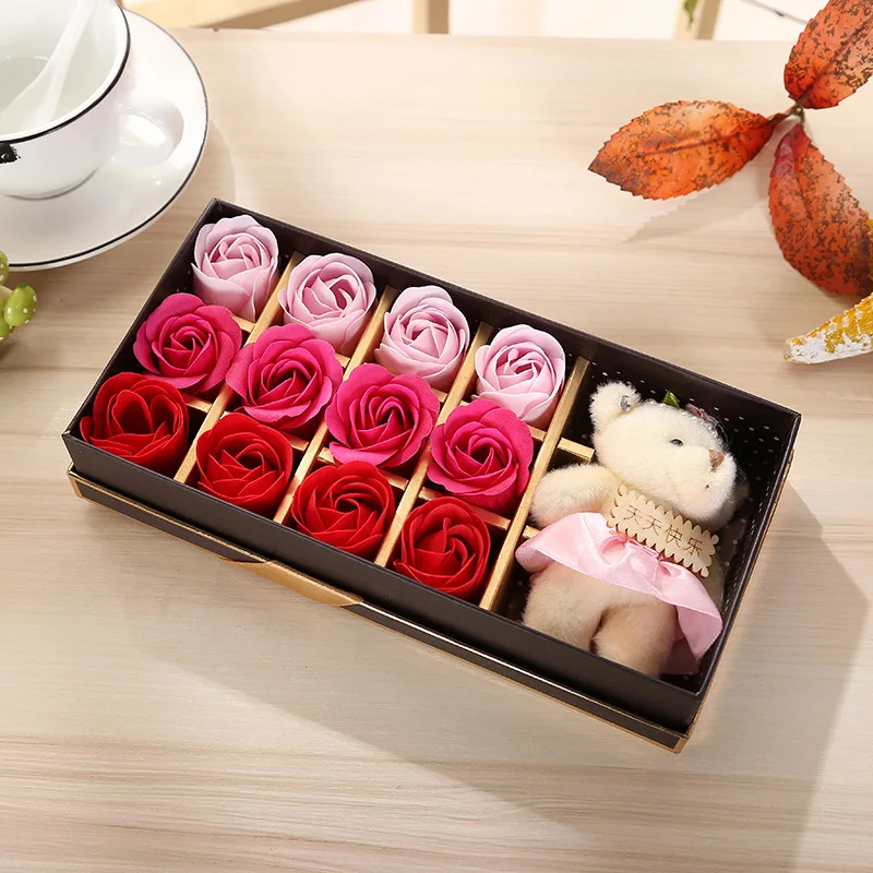 Flone Scented Soap Flower Gift Box Artificial Flower Creative Gift Simulation Rose Flower Fake Flower Valentine's Day Gift  (8)