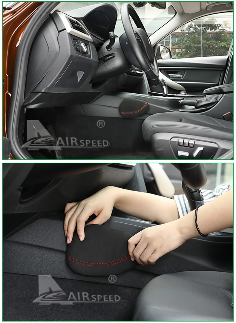 Airspeed кожаная Универсальная автомобильная подушка для ног наколенник Поддержка Подушка протектор для BMW E46 E39 E60 E90 E36 F30 F10 F20 аксессуары