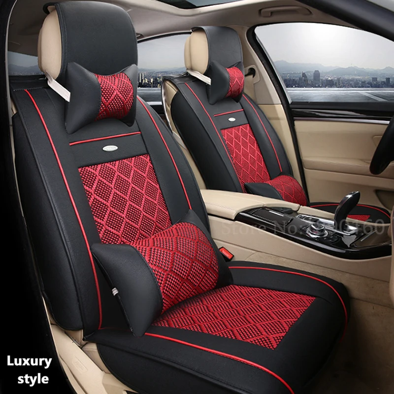 

Breathable Leather car seat covers For Lada 110 111 112 Kalina Niva Vesta XRAY Granta car accessories car styling car stickers