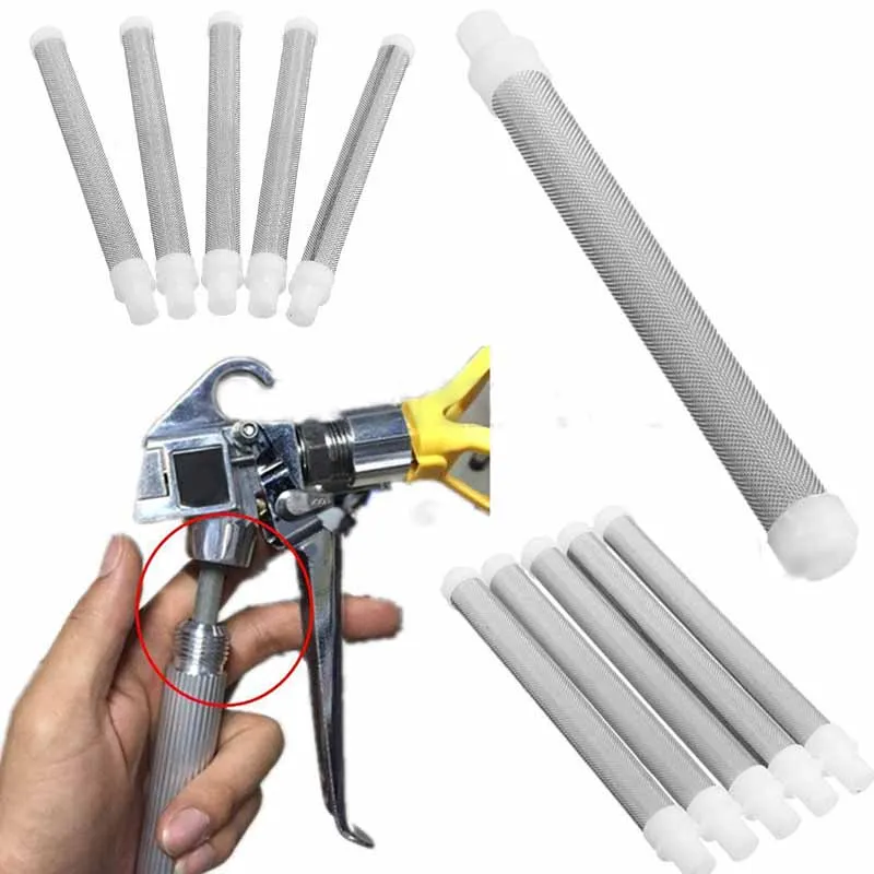 5Pcs 60 Mesh Airless Paint Spray Gun Filter Screen Elements For Wagner