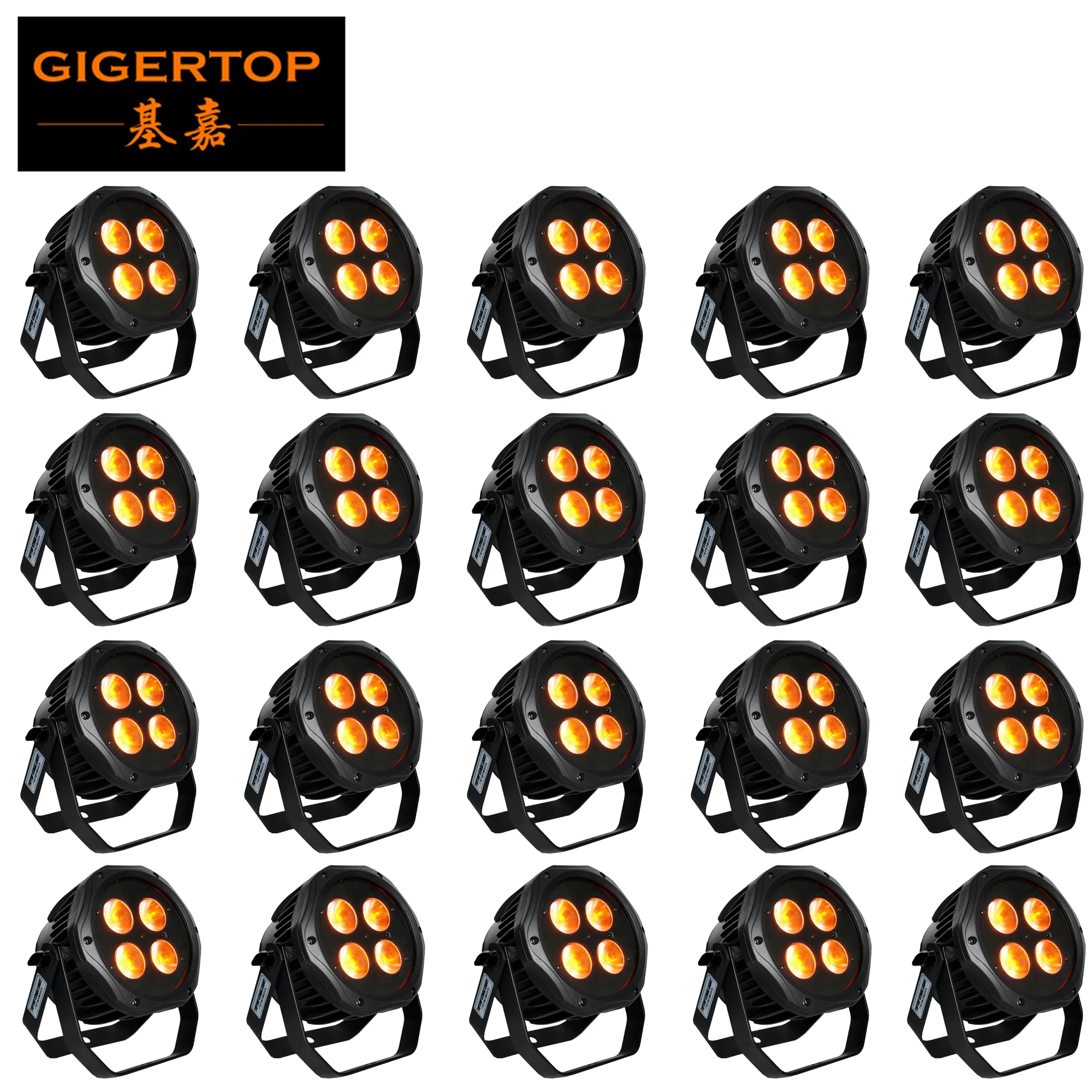 

20 units wireless dmx uplight 4*18w RGBWA UV Par Can Battery Power LED DJ Uplights IP55 Waterproof LED DJ Par Outdoor Wedding