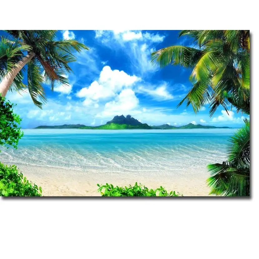 Tropical Beach Ocean Sea Waves Art Silk Poster Print 13x20 32x48inch