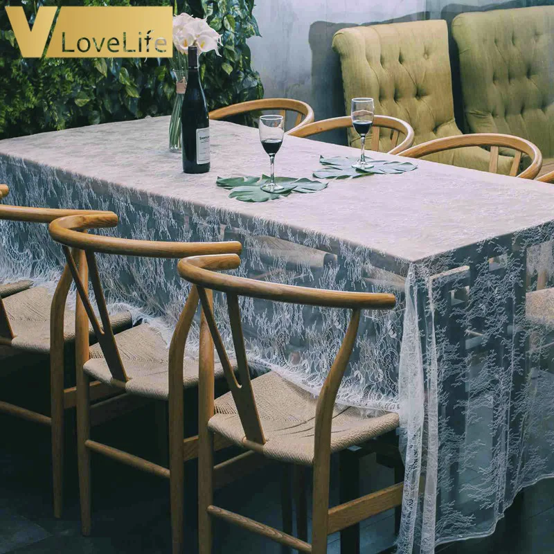 Wedding Decoration White Lace Tablecloth Table Runner Baby Shower Boho Festive Party Supplies 150X300CM | Дом и сад