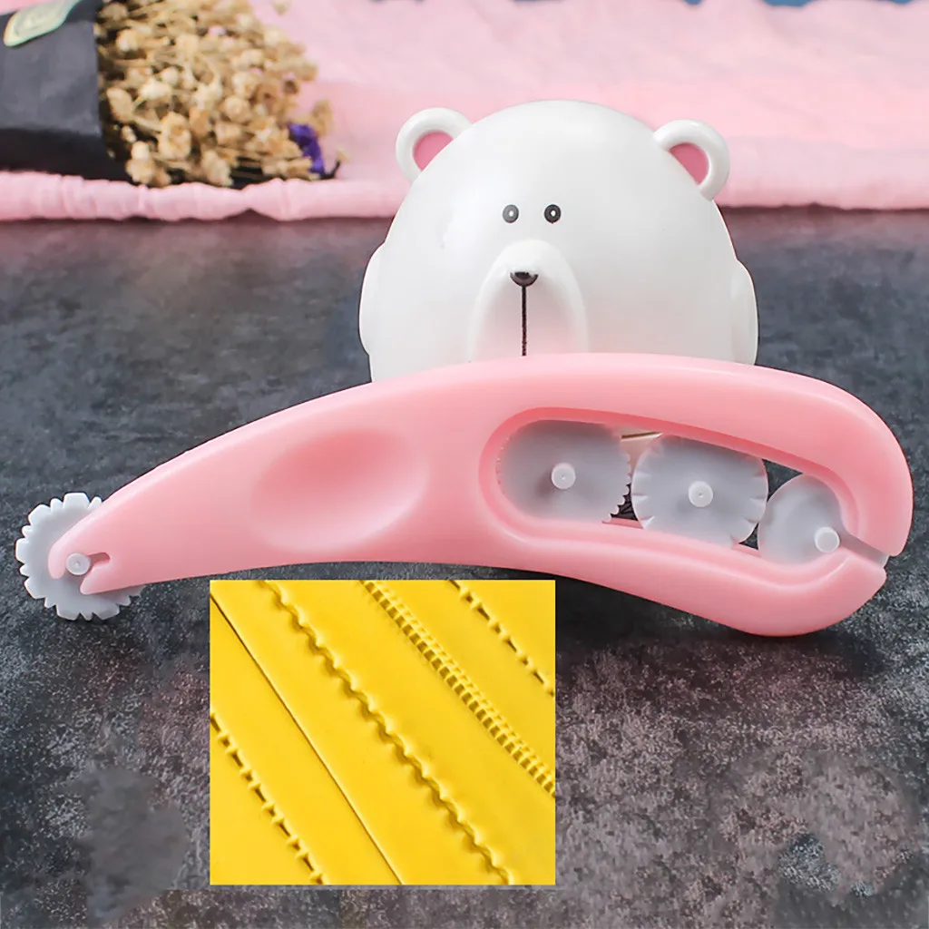

1PC Fondant Cake Pressing Roller Wheel Cutter Plastic Cake Border Embosser Pastry Cutters DIY Wedding Party Cake Decoration Tool