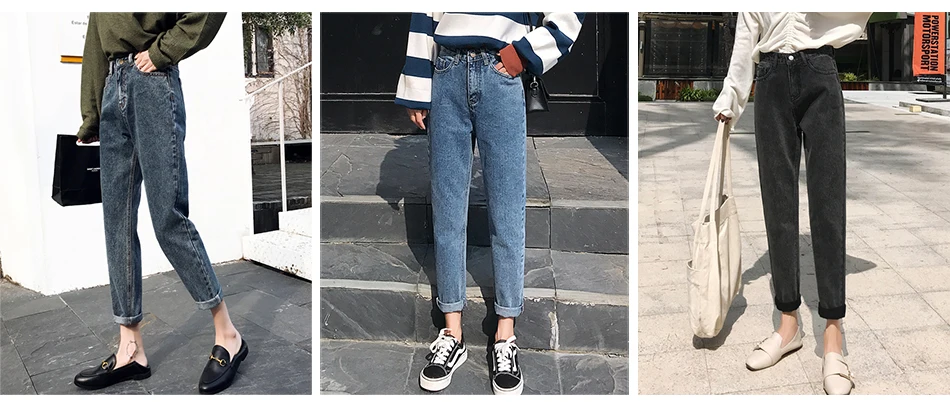 Женские джинсы-шаровары с высокой талией, весенние женские свободные винтажные джинсы-шаровары, Женские джинсы-бойфренды длиной до щиколотки