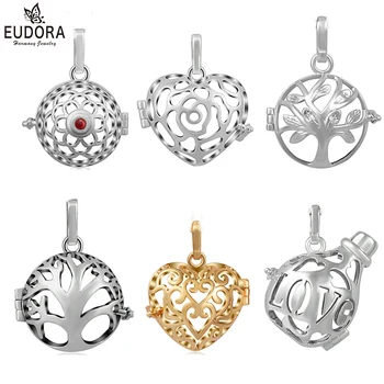 

Eudora 18mm Family Tree Love Heart Rose Style Locket Cage Harmony Bola Pendant Jewelry Copper Baby pendant Pregnancy necklace
