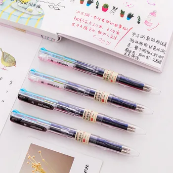 

4 Colors In 1 Ballpoint Pens Cute Transparent Pens Kawaii Multicolor Ball Pens For Kids Gift School Office Supplies Stationery