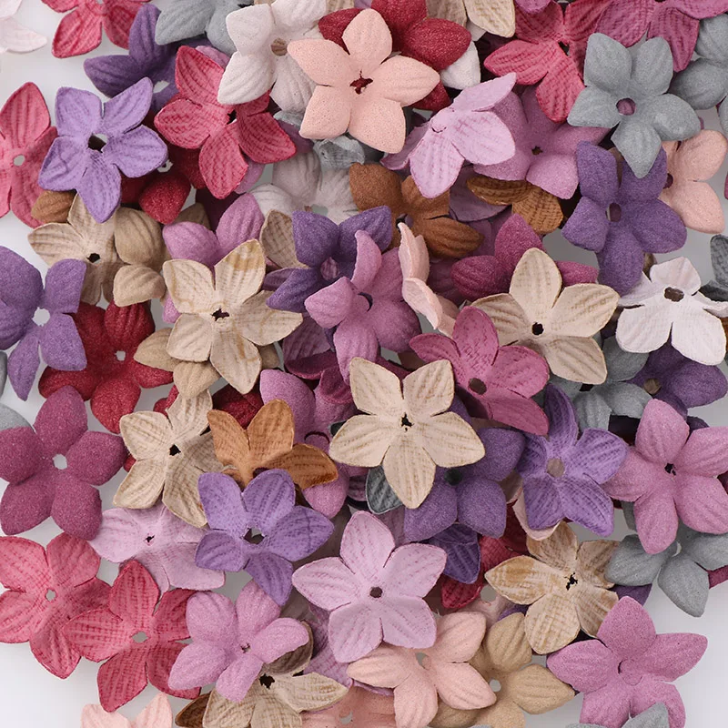 30 шт., маленькие Изысканные кожаные цветы ручной работы, искусственные цветы, украшение для свадьбы, сделай сам, скрапбукинг, искусственный цветок