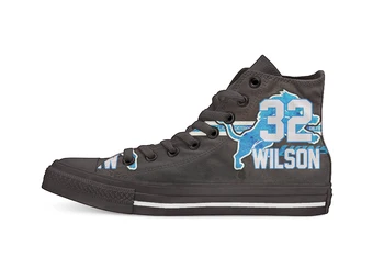 

Detroit Football Player Wilson High Top Canvas Shoes Custom Walking shoes