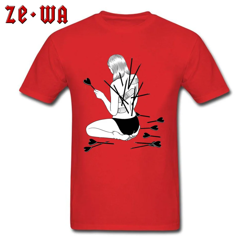 Printed On sad heartbroken depression Men Top T-shirts 2018 Hot Sale Summer/Autumn O Neck 100% Cotton Tops Shirt Tops Shirts sad heartbroken depression red