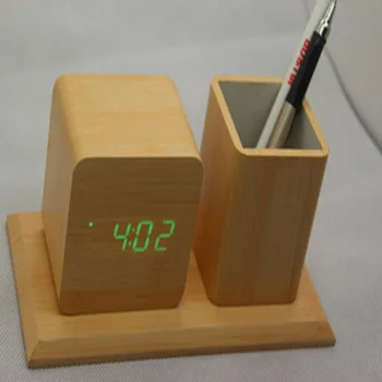 

Digital Desk Clocks Luminous Multifunction Clock LED Calendar Large Display Wooden Table Clock Digital LED Alarm Clocks Glowing