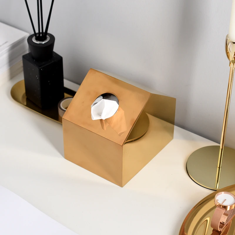 Золотой держатель для салфеток коробка для салфеток металлическая для бумаги стойка лоток бумажные цветы держатель для ванной Аксессуары для ванной комнаты