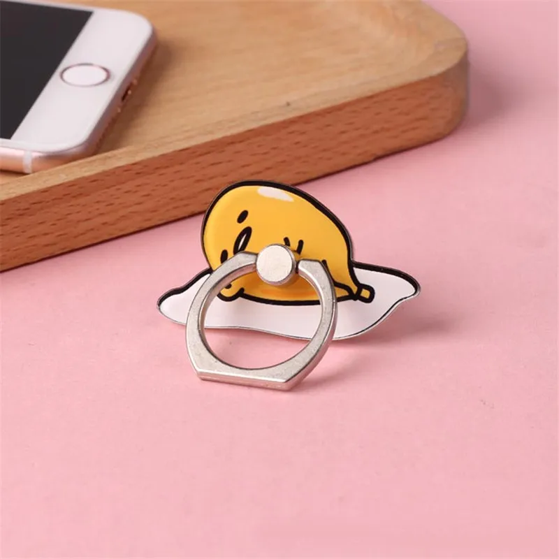 Metal Finger Mobile Holder Stand For Iphone X 6 6s Samsung Note 7 Cute Cartoon Lazy Eggs Pattern Ring Tablet Support Phone ring