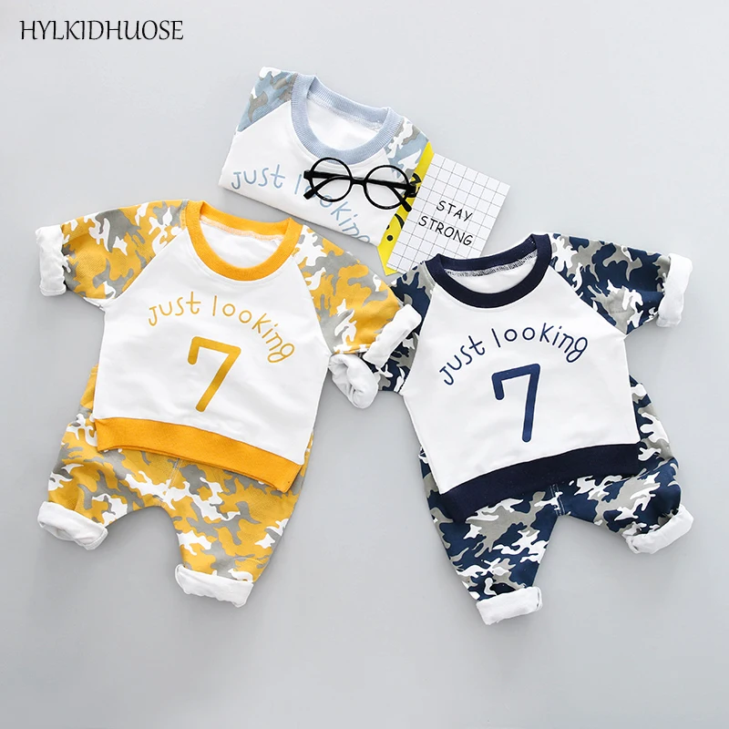 HYLKIDHUOSE/весенние комплекты одежды для младенцев костюмы маленьких мальчиков и