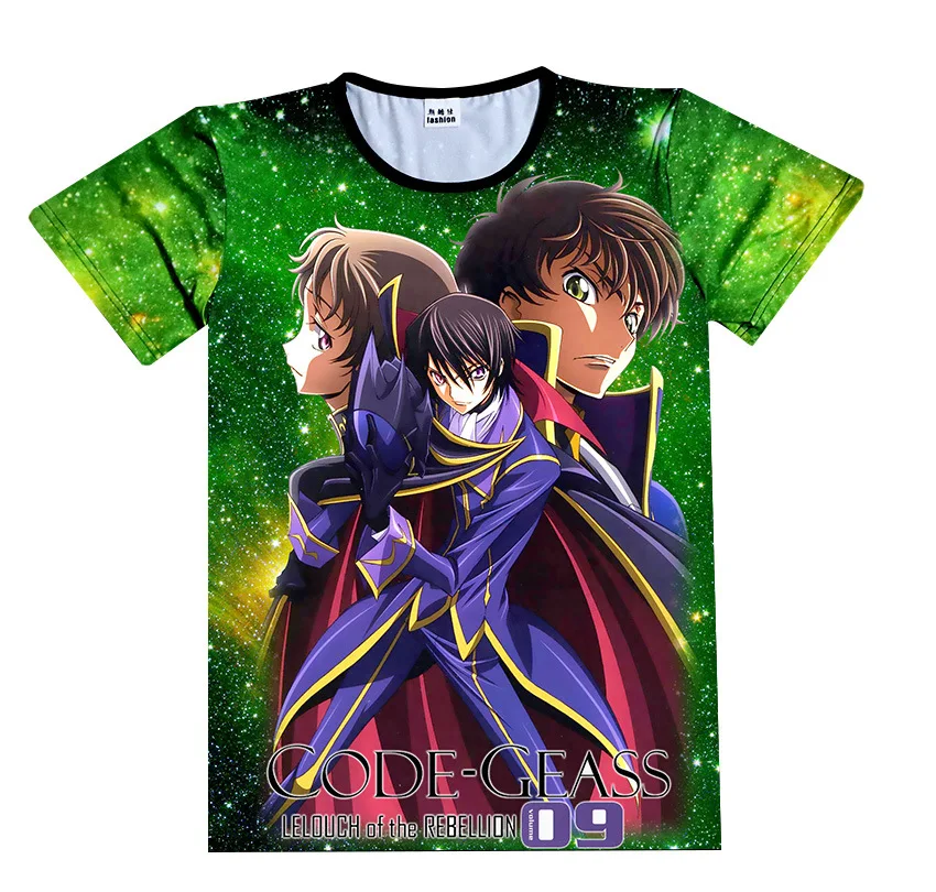 Футболка с японским аниме принтом код Гиасс Lelouch of the Rebellion модная повседневная