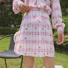 Arvinxia ZA повседневная женская летняя юбка на молнии с цветочным принтом пикантные эластичные уличные женские юбки модные мини-платья с высокой талией