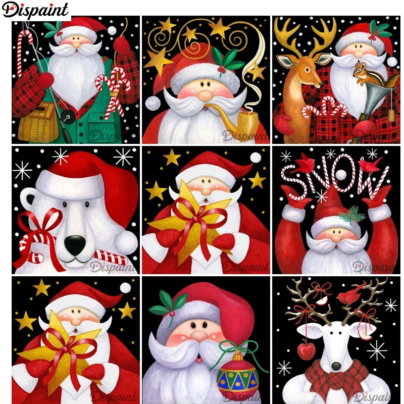 

Dispaint Christmas Card Gift Full Square/Round Drill 5D DIY Diamond Painting 3D Embroidery Cross Stitch 3D Home Decor A14450