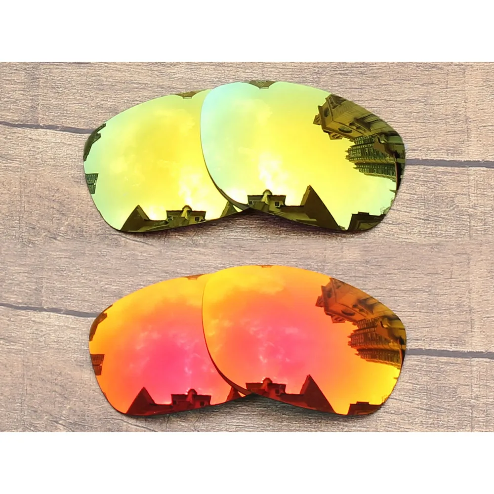 

Vonxyz 2 Pairs Ruby Mirror & 24K Mirror Polycarbonate Replacement Lenses for-Oakley Ten X Frame