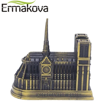 

ERMAKOVA Vintage Metal Cathedrale Notre Dame de Paris Model Paris Notre Dame Building Figurine Home Desktop Office Decor Gift