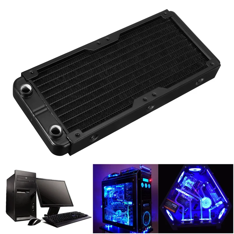 

240mm 10 Tubes Aluminum Computer Radiator Water Cooling Cooler For CPU Heatsink Exchanger CPU Heat Sink For Laptop Desktop