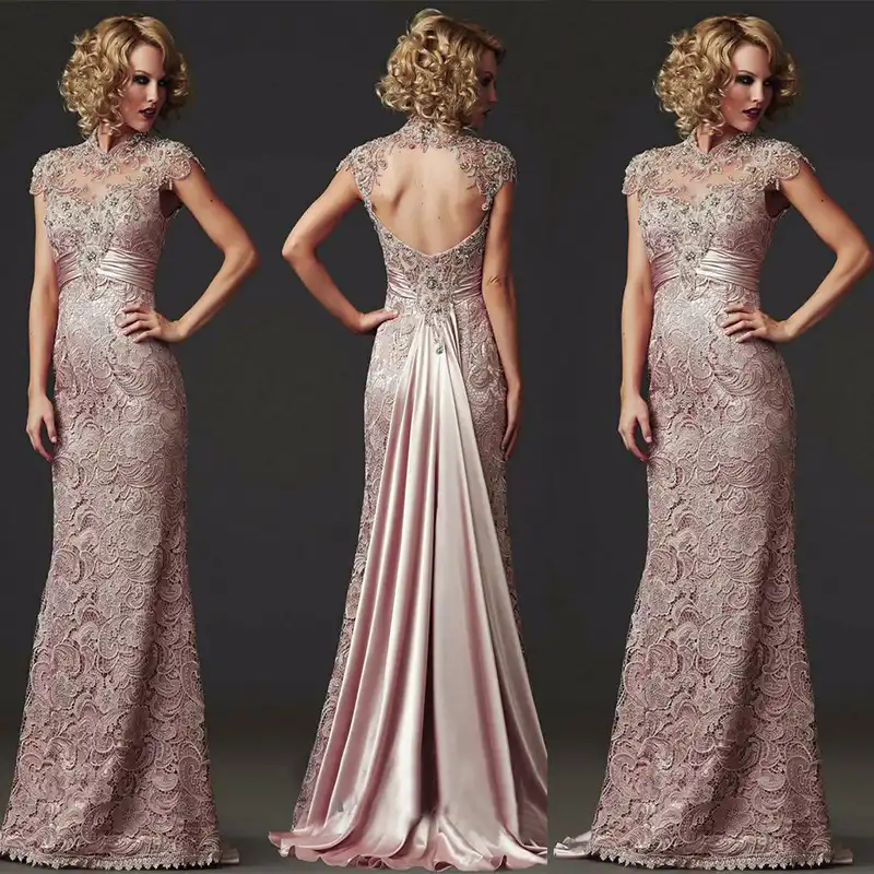 mother of the bride high neck dresses